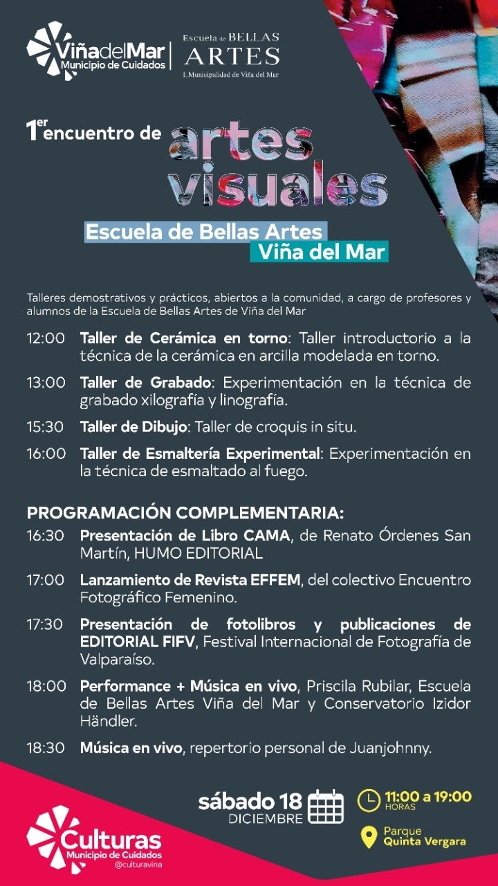 Municipio de Cuidados de Viña del Mar invita a participar en el 1er encuentro de artes visuales
