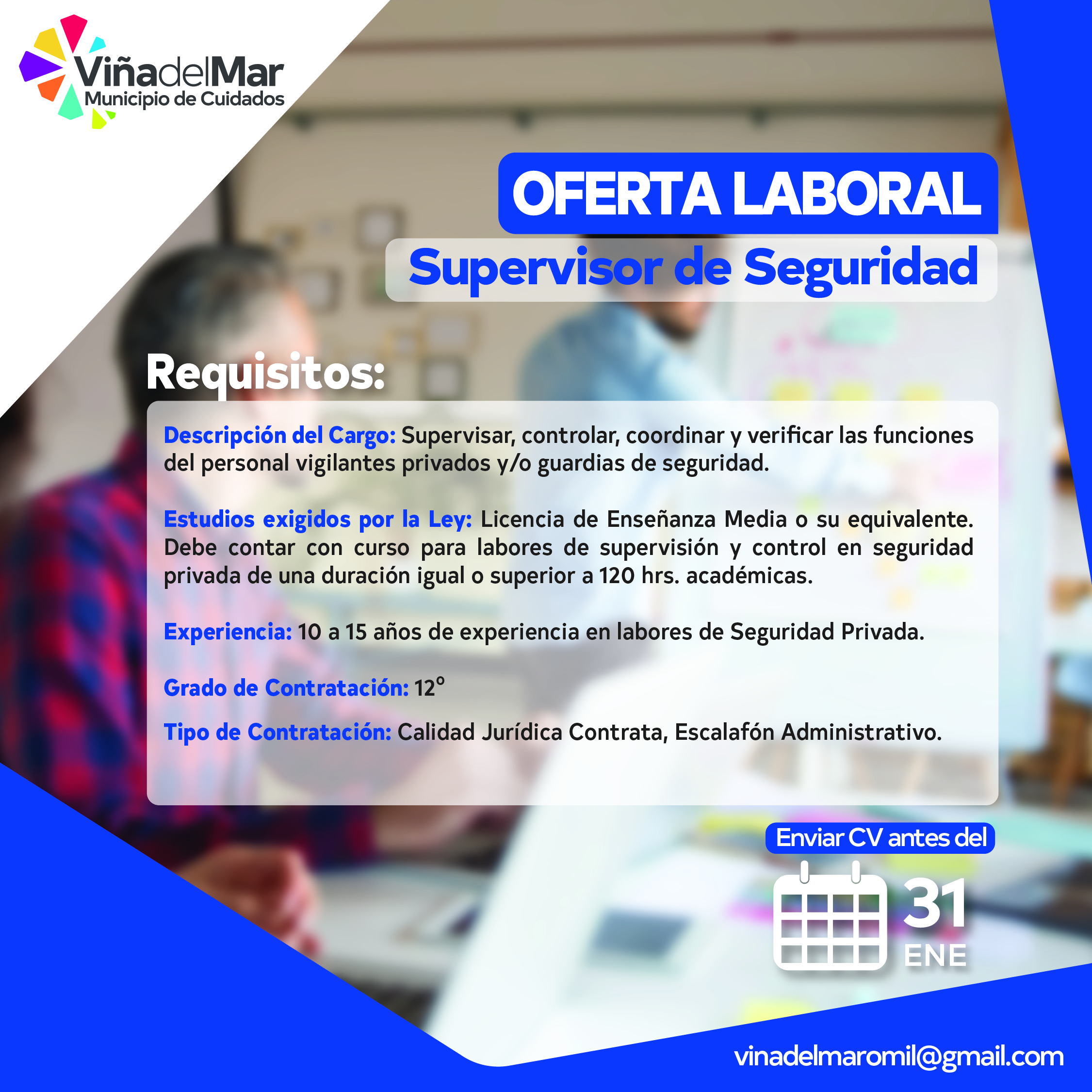 Proceso de selección para cargo de Supervisor de Seguridad